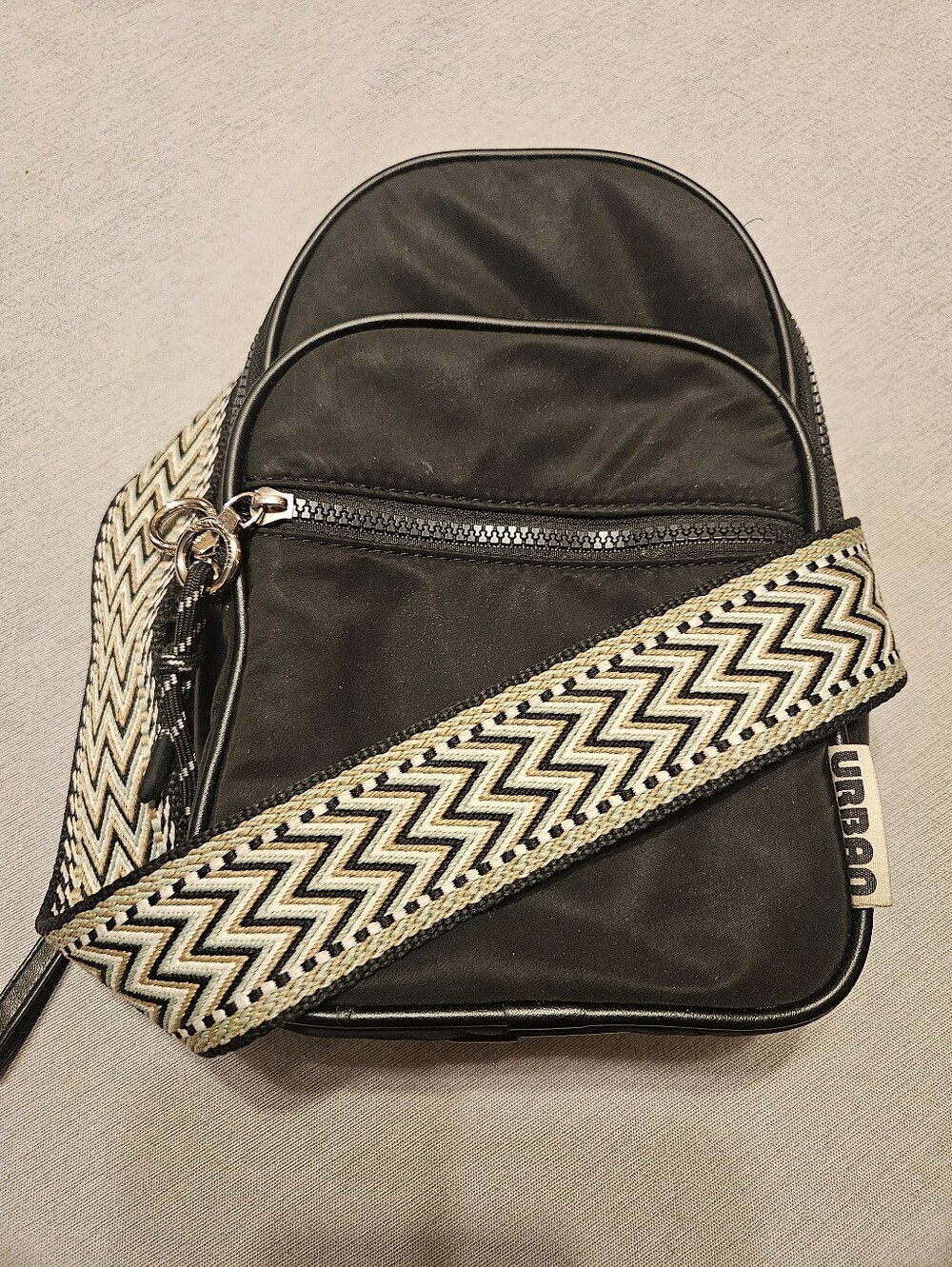 Urban Originals Black Crossbody Bag with Convertible Woven Strap